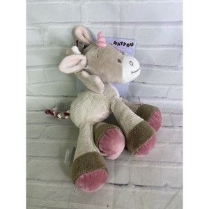 NATTOU Jade the Unicorn Horse Wings Pink Tan Gray Plush Stuffed Lovey Toy NEW